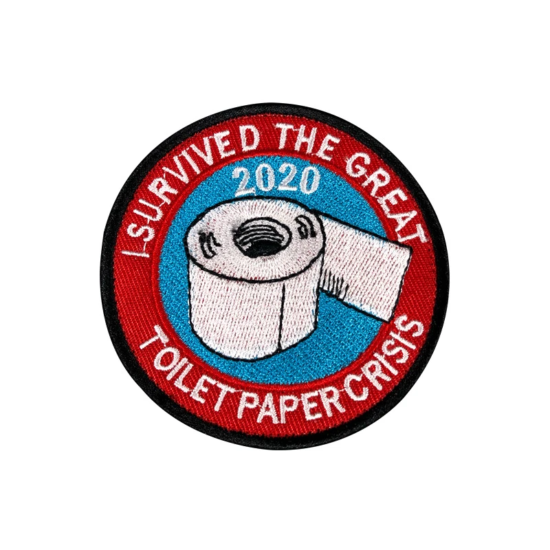 I SURVIVED THE GREAT TOILET PAPER TP CRISIS 2020 Embroidered Velcros Patches Army Military Stickers On Clothes Patch Badge