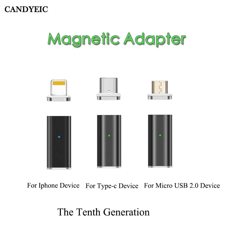 CANDYEIC Fast Charging Magnetic Adapter For Android Type C Micro USB 2.0 Device To Micro USB Cable Charger USB C Adapter