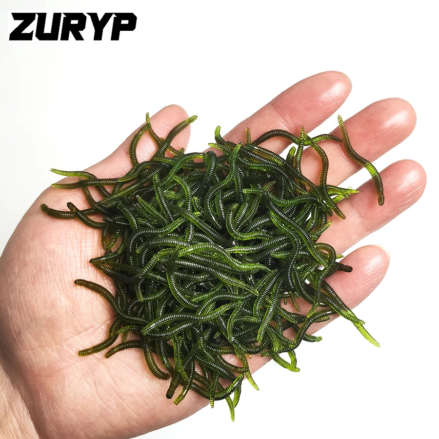 ZURYP 100pcs Soft Fishing Lure Simulation Worm 3.5cm 0.15g Artificial Lifelike Lures Fishy Smell Carp Fishing Tackle