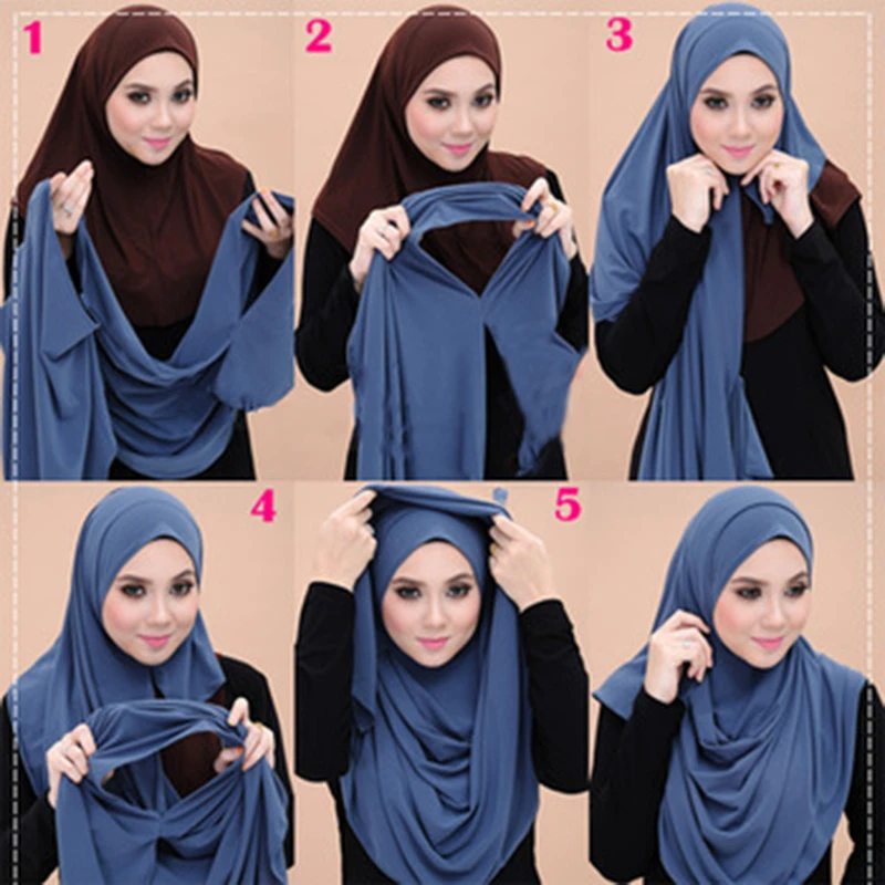 2020 Muslim Double Loop chiffon hijab scarf femme musulman wrap head scarves islamic headscarf malaysia hijab female foulard