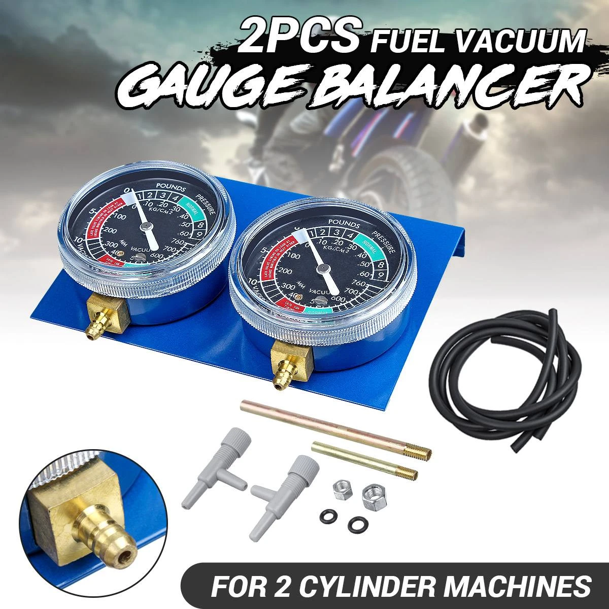 2pcs/4Pcs Motorcycle Carburetor Vacuum Gauge Balancer Synchronizer Tool W/Hose Kit For Honda/Yamaha/Suzuki/Harley