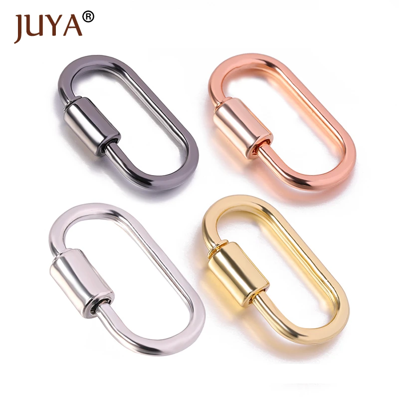 Juya 4pcs/Lot Alloy Fastener Screw Clasp Lock Hook Spiral Clasps Accessories for DIY Woman Necklace Luxury Jewelry Making