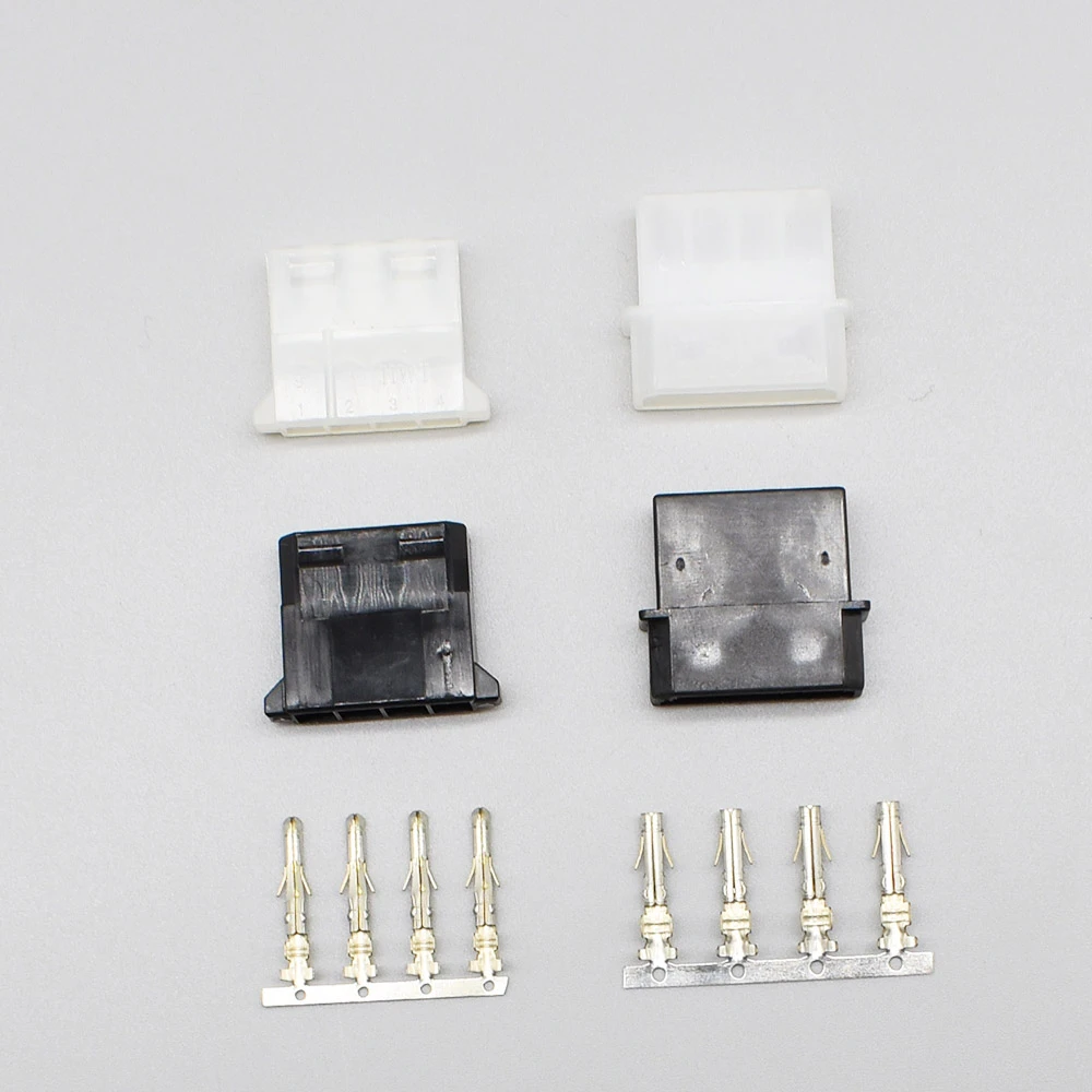 10Sets 4Pin Male Female Replacement Molex Power Connector Black and Transparent With Terminals