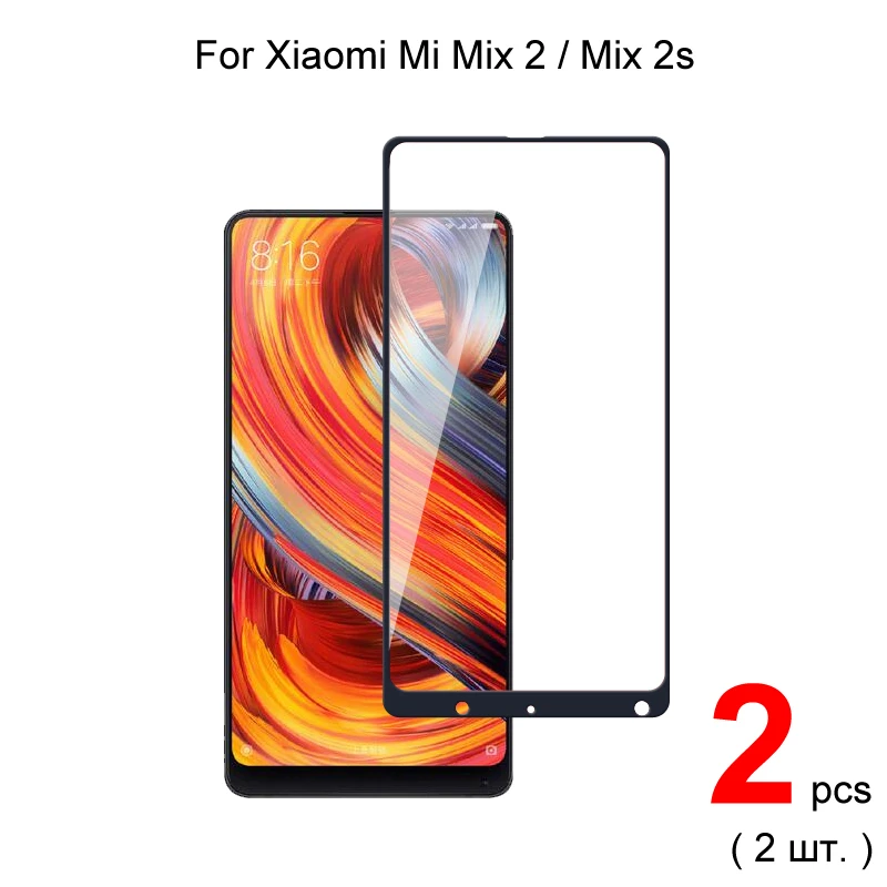 2pcs For Xiaomi Mi Mix 2 Mix 2s 2.5D 0.26mm Full Cover Premium Tempered Glass Screen Protectors Protective Guard Film HD Clear