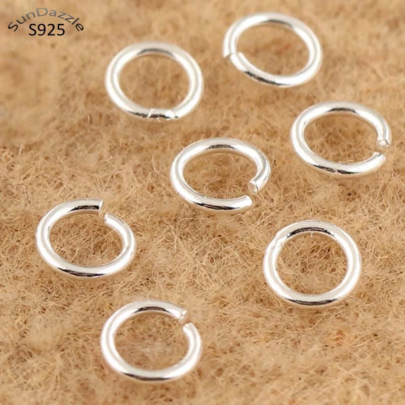 20pcs Genuine Real Pure Solid 925 Sterling Silver Open Jump Rings Split Ring for Key Chains Jewelry Making Findings Accessories