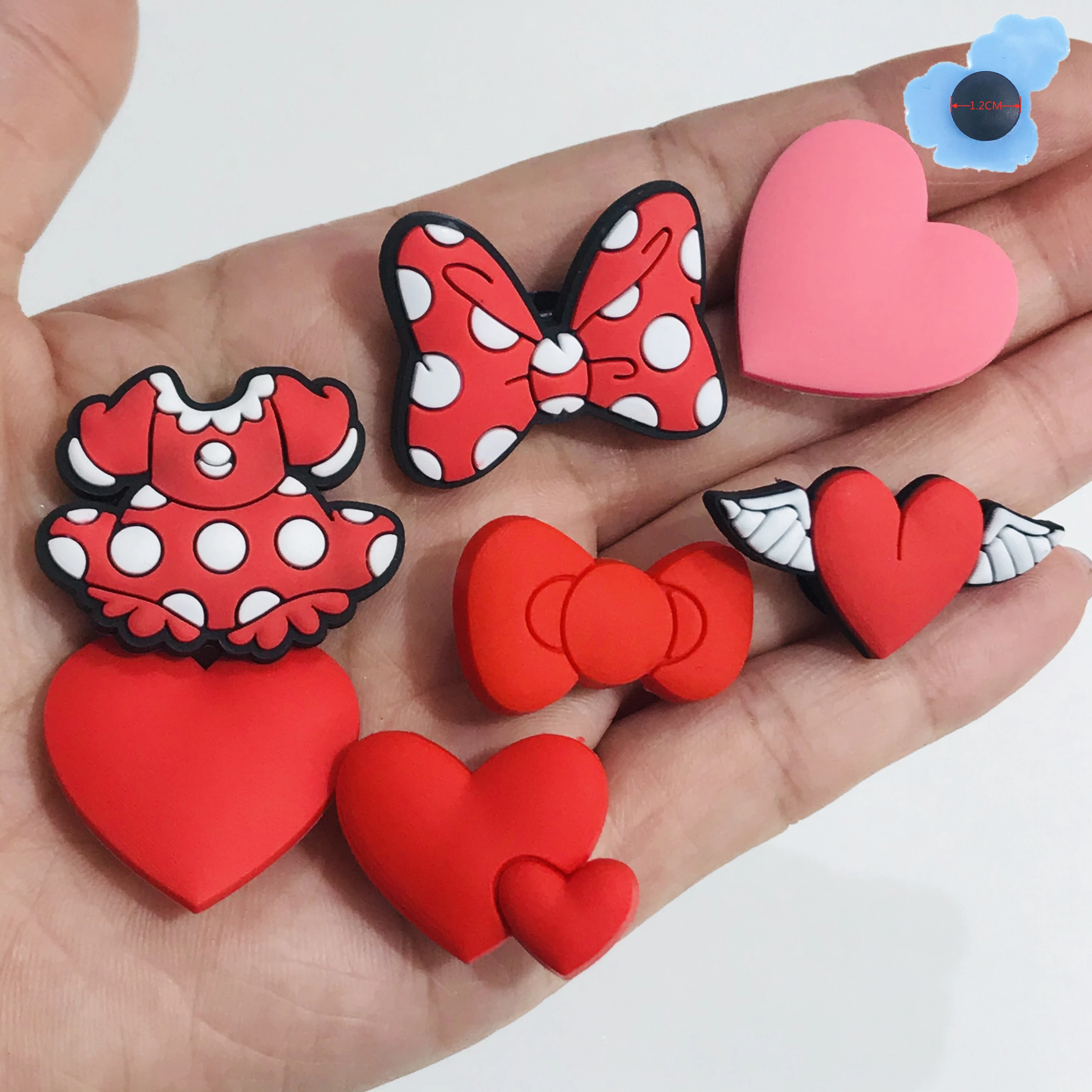 1pcs Bowknot Dress Skirt Heart Shoe Charms Accessories Cute Garden Shoes Decoration for Wristband   Girls X-mas Gift