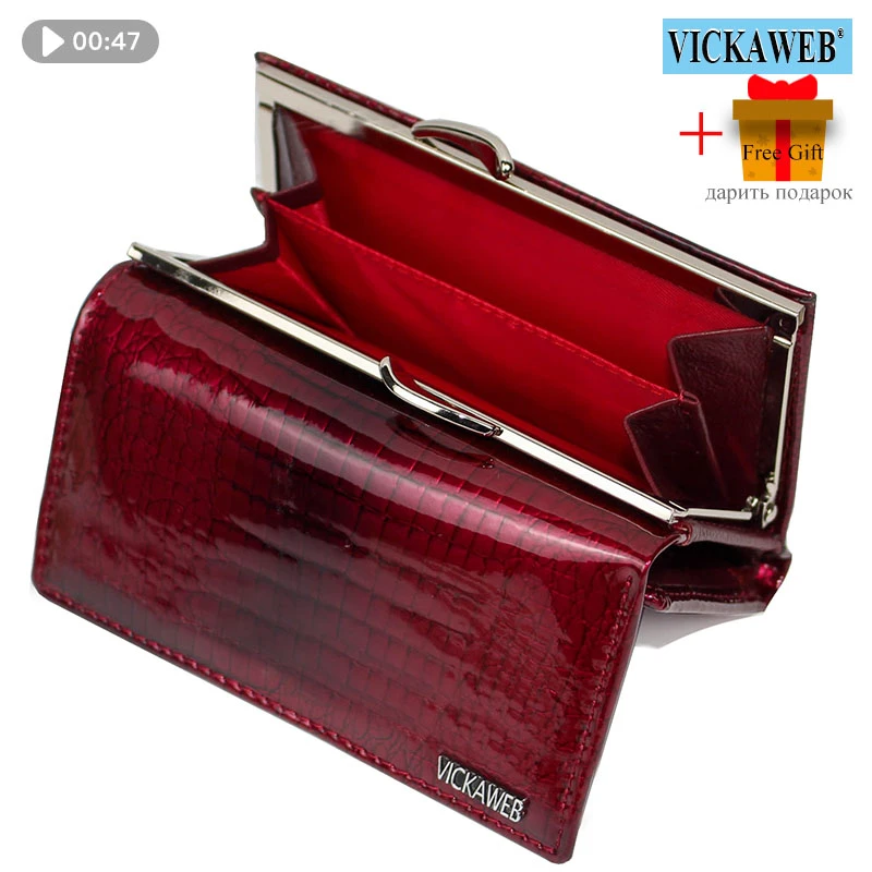 VICKAWEB Mini Women Purses Alligator Hasp Ladies Wallets Purse Woman Fashion Short Genuine Leather Wallet Women Small Wallet