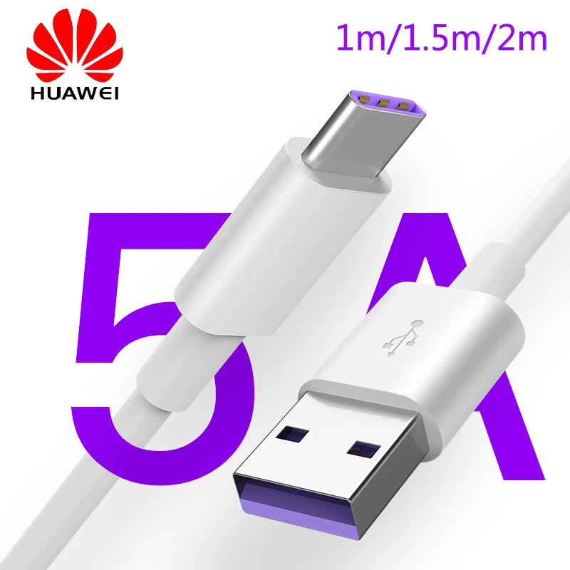 original Huawei 5A Cable supercharge P30 P20 mate 9/10/20 P10 pro honor 20 note 10 view 20 usb Type C Cable Super charging cord