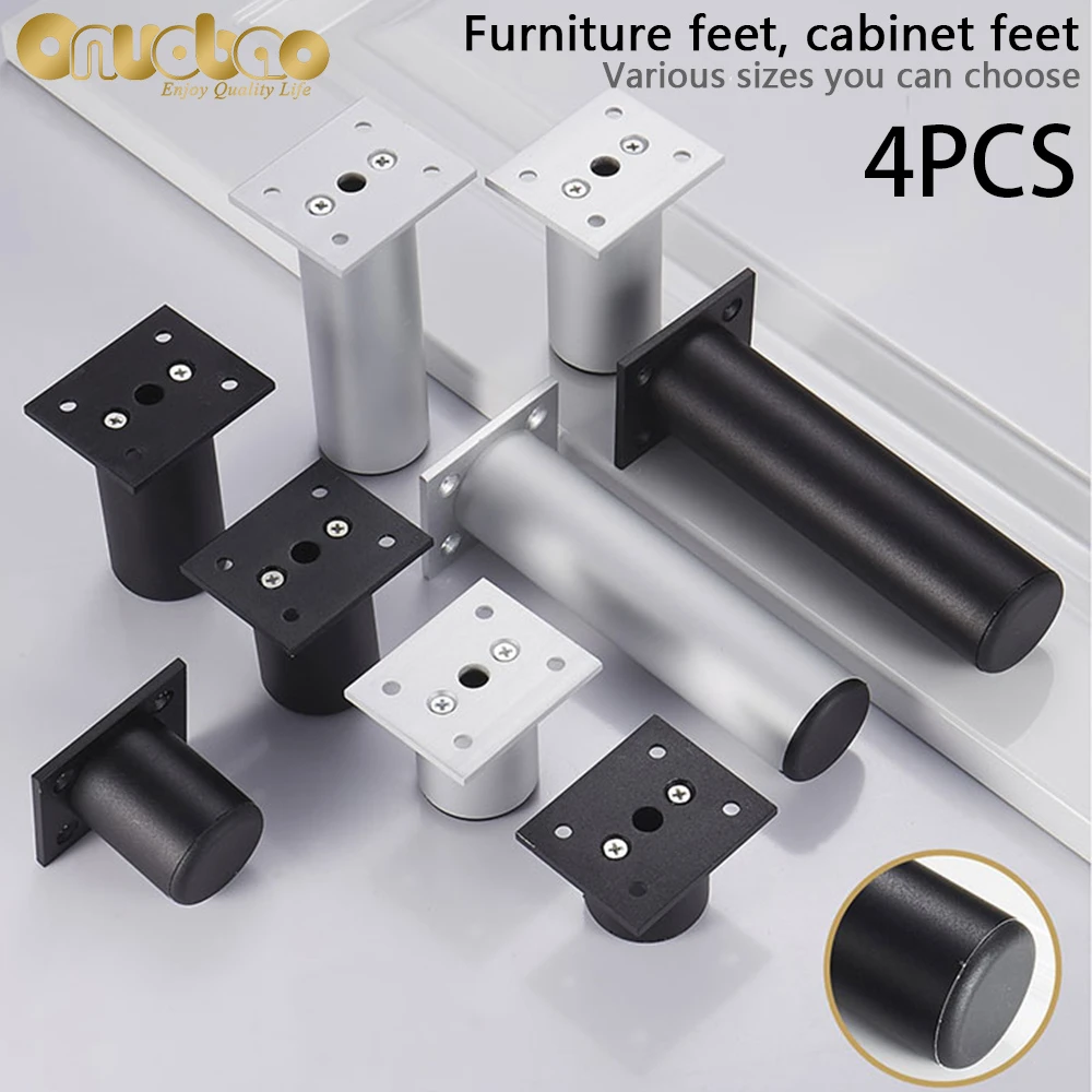 [Onuobao] 4PCS Aluminum Alloy Adjustable metal furniture Legs Sofa Feet Cabinet Feet Adjustable leg Heightening 6~35cm