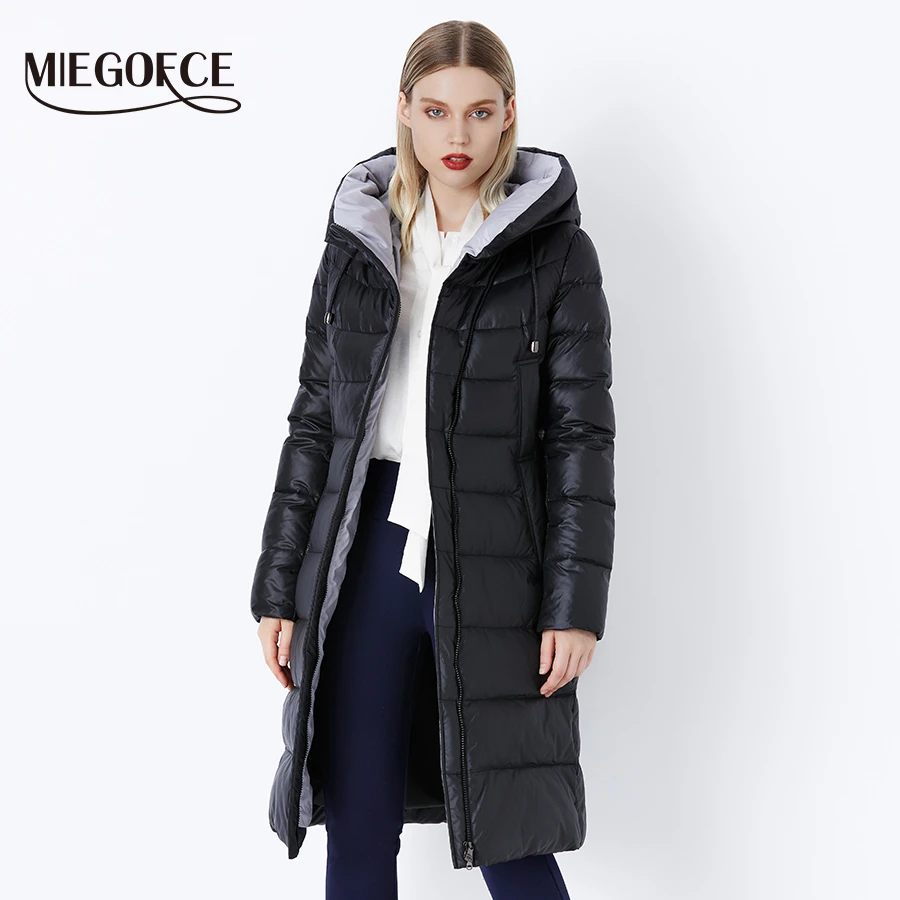 MIEGOFCE 2021 Coat Jacket Winter Women's Hooded Warm Parkas Bio Fluff Parka Coat Hight Quality Female New Winter Collection Hot