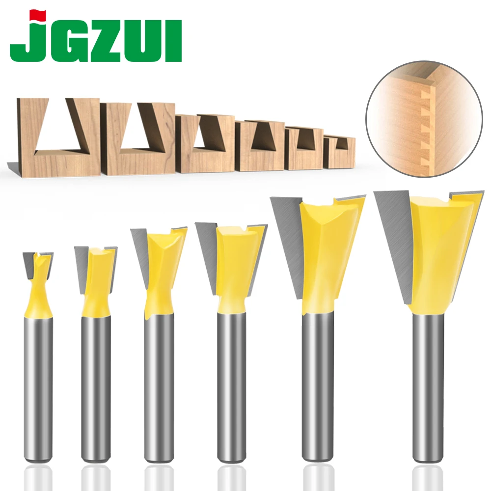 6mm Shank 1/4 Dovetail Joint Router Bits Set 14 Degree Woodworking Engraving Bit Milling Cutter for Wood