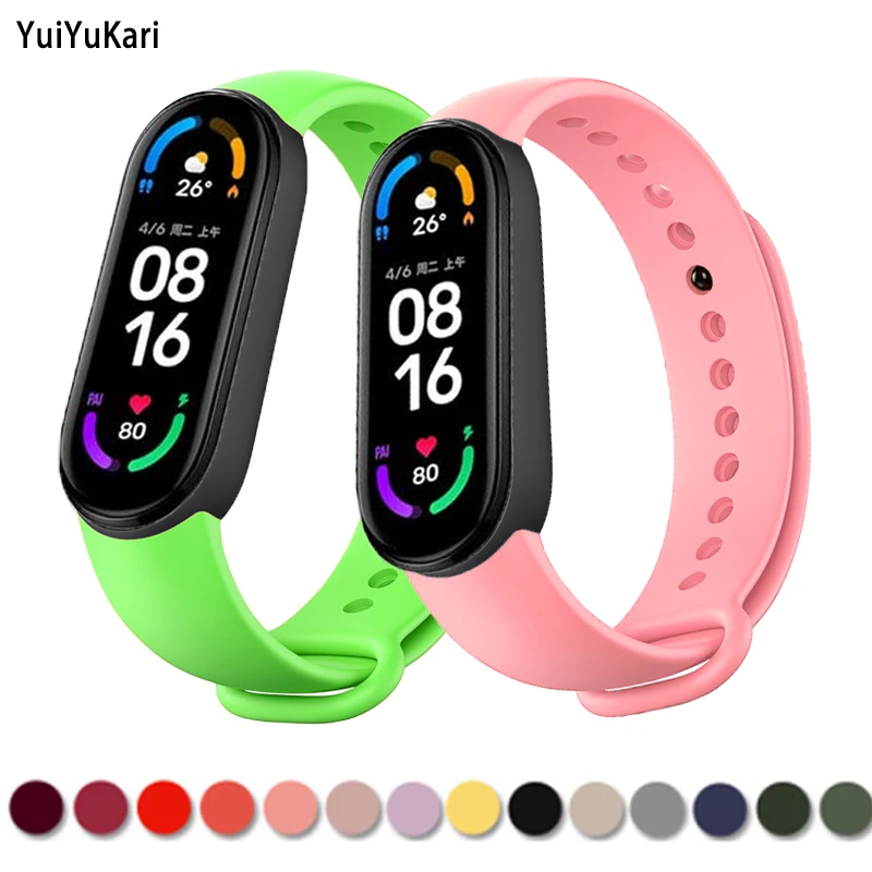 Bracelet for Mi band 6 Strap Sport Silicone Miband4 miband 5 Wrist correa Replacement Wristband for xiaomi Mi band 4 3 5 strap