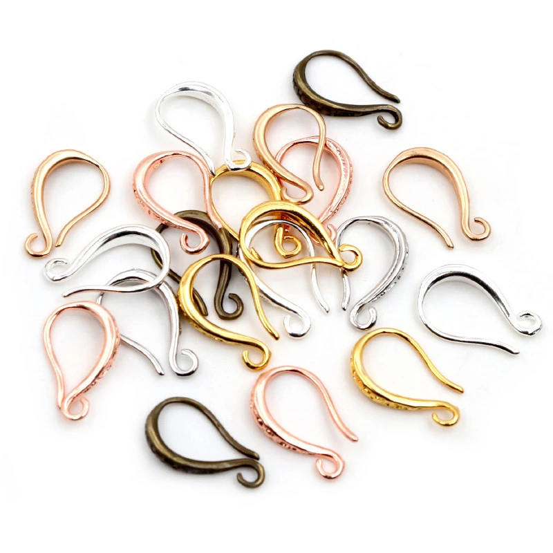 15x10mm 20pcs High Quality Silver Plated Bronze Rose Gold 6 Colors Earring Hooks Wire Settings Base Settings Wholesale