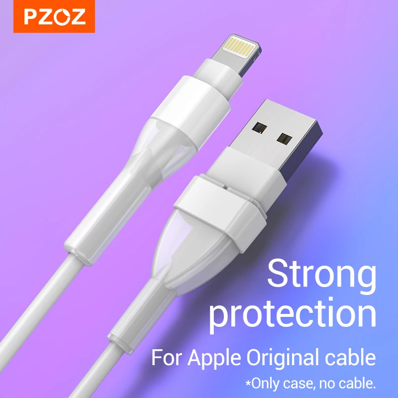 PZOZ USB Cable Protector For iPhone 12 MINI 11 Pro X XS Max XR SE Cable Winder Protection Cord Saver For Original iPhone Cable