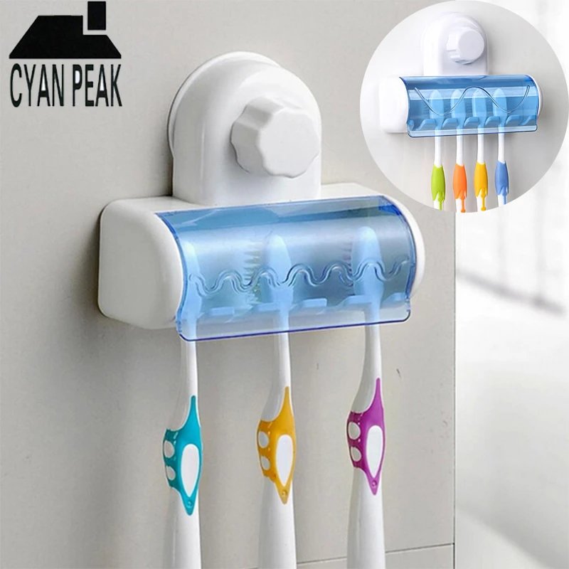 Bathroom Accessories Toothbrush Holder Wall Mount Toothbrush Rack Stand Hooks Suction Cup Tooth Brush Holder Household Tool