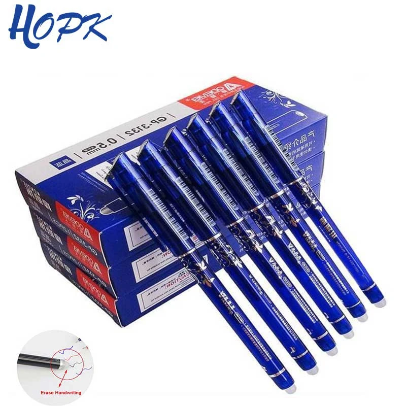 3/6/12pcs/Set Erasable Pen Washable Handle Blue/Black/Red 0.5mm Pens Refill Rod for Office Supplies Student Exam Spare