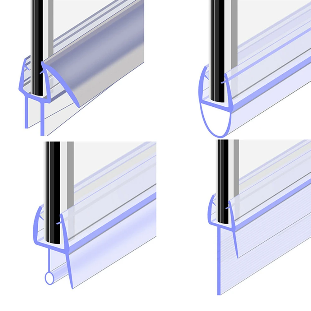 Transparent Seal Strip Bath Shower Screen Door 4 to 12mm Seal Gap Window Door Weatherstrip Sealing Strips Household Accessories