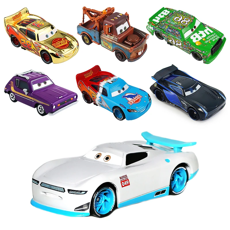 Disney Pixar Cars 2 3 Lightning McQueen Mater Jackson Storm Ramirez 1:55 Diecast Vehicle Metal Alloy Boy Kid Toys Christmas Gift
