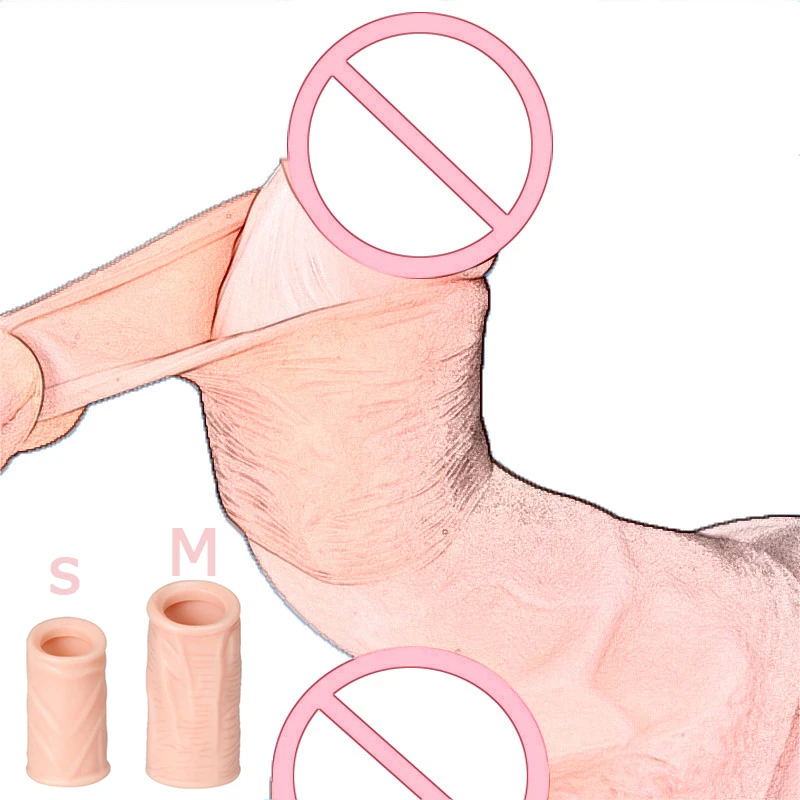 2pcs Protect Foreskin Ring Penis Extender Sleeve Condom Cock Ring Prostate Massage Male Chastity Intimate Goods Sex Toys For Men
