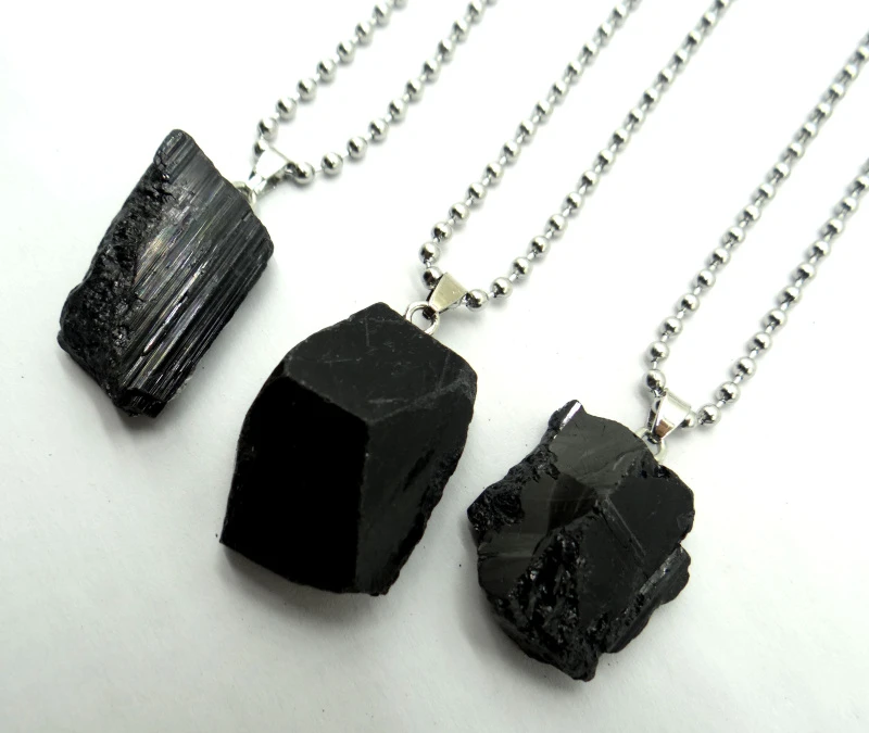 wholesale natural black tourmaline tourmaline repair ore can be used charm pendant for diy jewelry making necklace Accessories