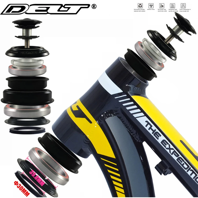Cycling Mountain BIKE DH FR Threadless Bicycle Headset 2 Bearing 44x28.6 & 55/56x39.8/30MM Pads Accessories
