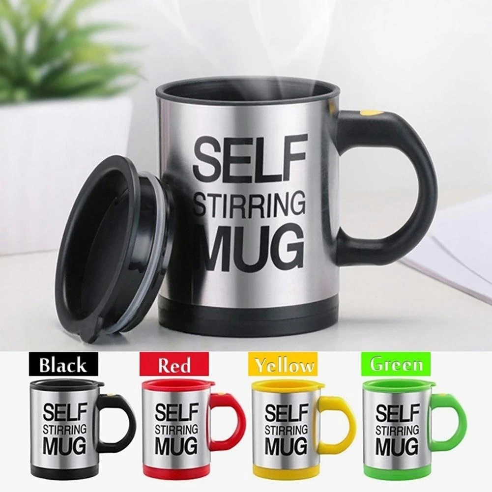 New 400ml Mugs Automatic Electric Lazy Self Stirring Mug Cup Coffee Milk Mixing Mug Smart Stainless Steel Juice Mixs Cup