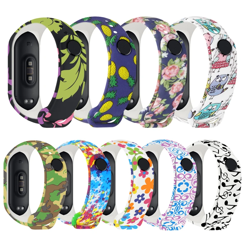 Universal Silicone Wrist Strap for Xiaomi Miband 3 4 5 Colorful Waterproof Replacement Strap for Mi Band 5 4 3 Smart Accessories