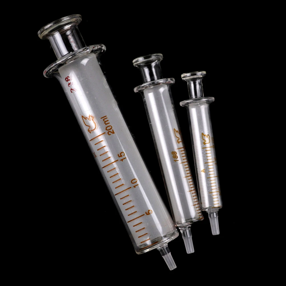HOT Sale Glass Syringe Chemical Medicine Injector 2ML 5ML 10ML 20ML Sampler Dispensing With Ink