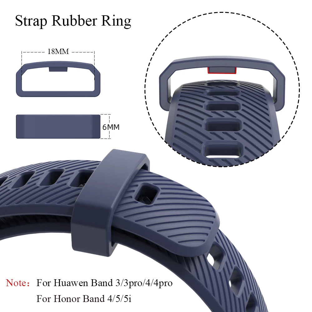 For Huawei Band 3 4 Pro Strap 3 Pcs Rubber Ring Retaining Ring For Honor band 4 5 Wristband Band Keeper Security Holder Retainer