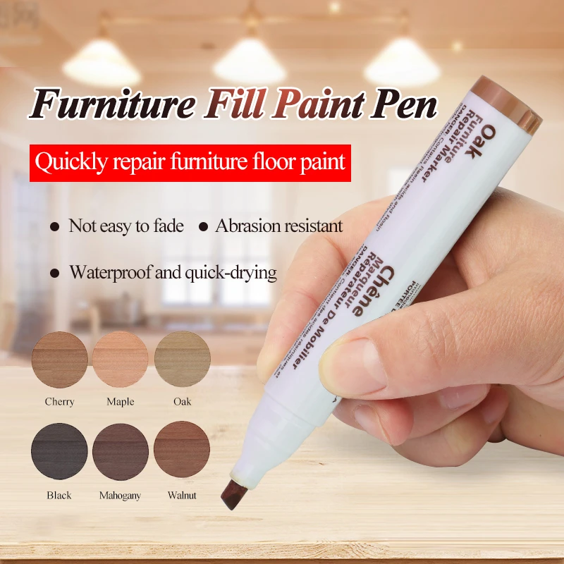 Furniture Composite Repair Pen Touch-up/Fill Paint Marker Floor/Stairs/Door/Woodenware Scratch/Patch Restore Marker&Filler Pen