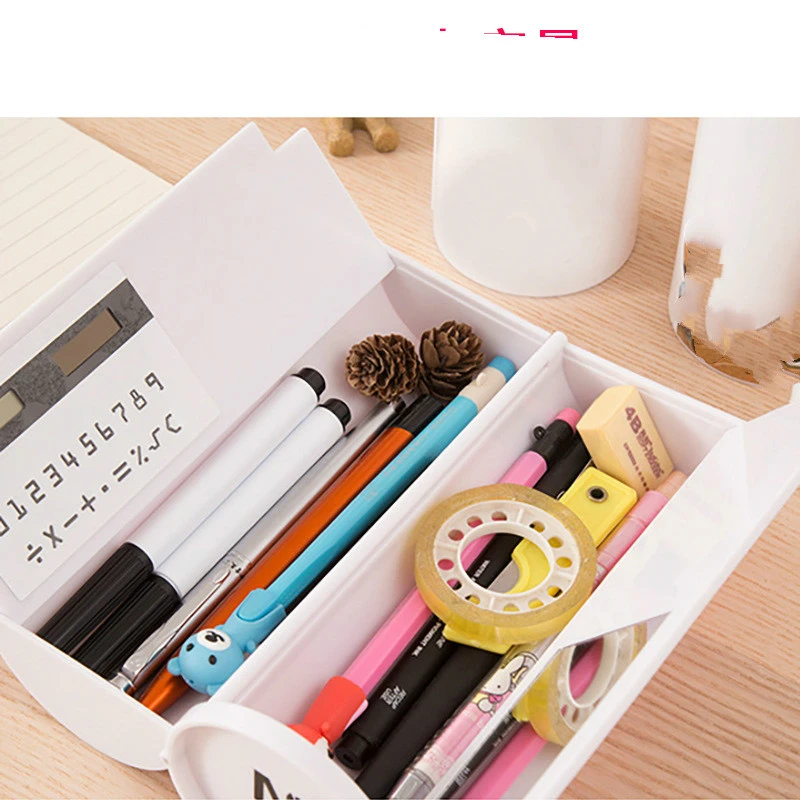 Creative Pencil Box Multifunctional with Mirror Calculator Large Capacity Pencil Cases for Boys Girls School Stationery Portable