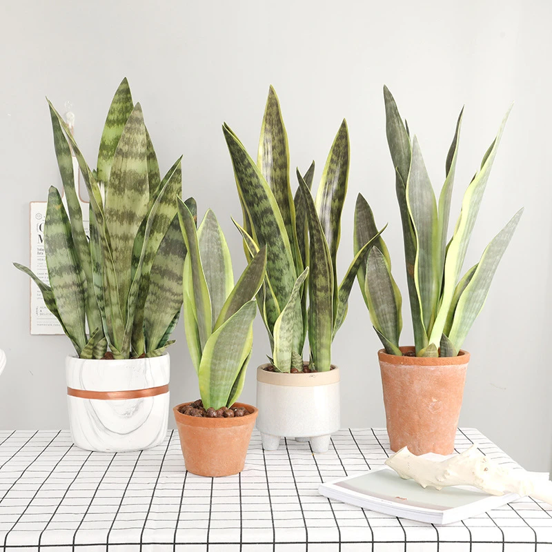 Artificial Plants for Home Garden Decoration Plastic Sansevieria Branch Fake Plants DIY Bonsai