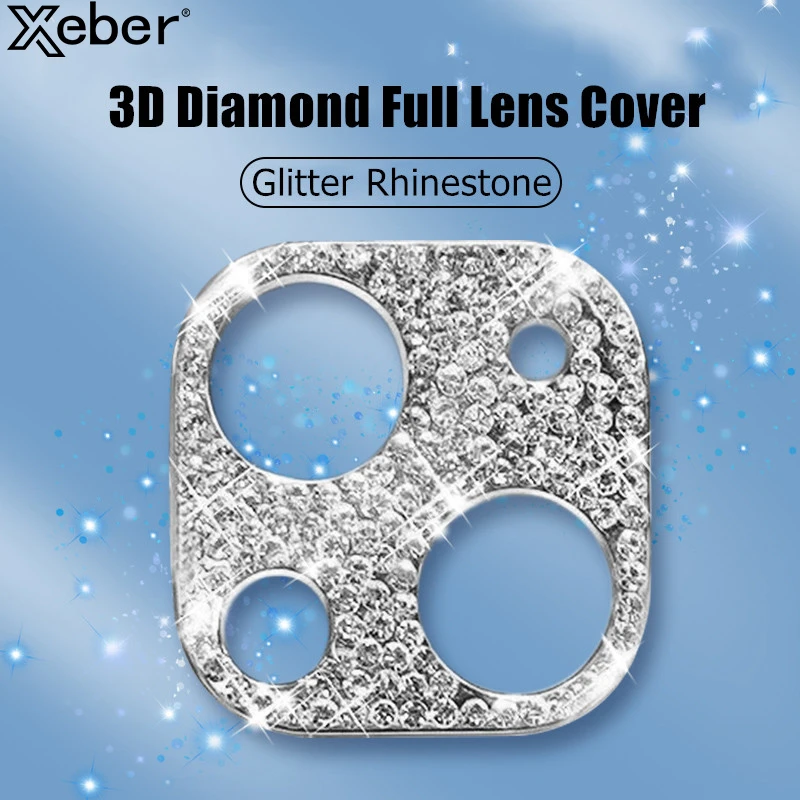 Glitter Rhinestone Camera Lens Protective Film Case For iPhone 11 12 13 Pro Max X XS Max Mini 3D Shiny Diamond Screen Protector