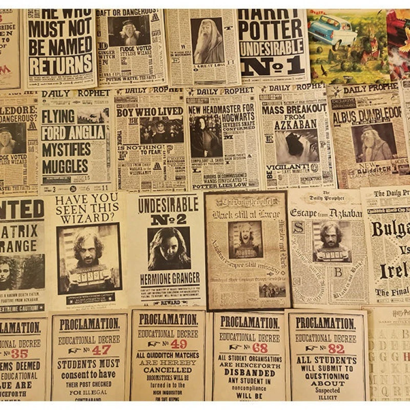 Movies&TV Harried Series NEWest Hot Sale Posters Vintage Kraft Paper Potter Old Newspaper Admission Notice for Children's Gifts