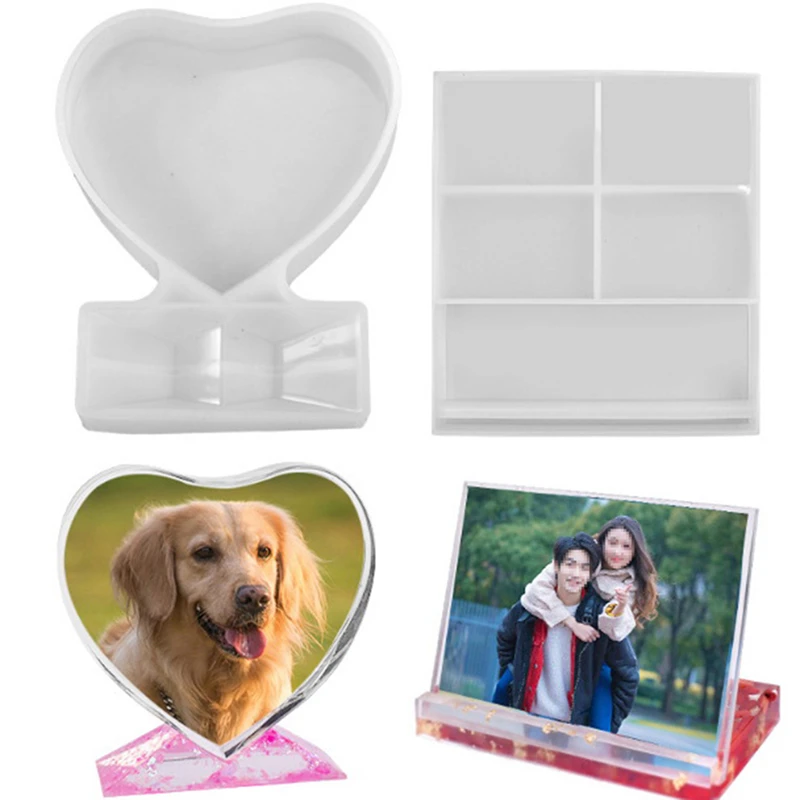 Love Heart Photo Frame DIY Resin Decorative Craft Jewelry Making Mold Silicone Mould Epoxy Resin Mold For Jewelry
