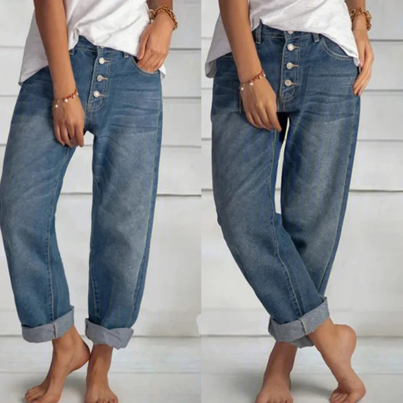 Women's Jeans 2021 High Waist Mom Wide Leg Pants New fashion vintage Blue Straight Pants Oversize Overalls Loose Ladies Pants