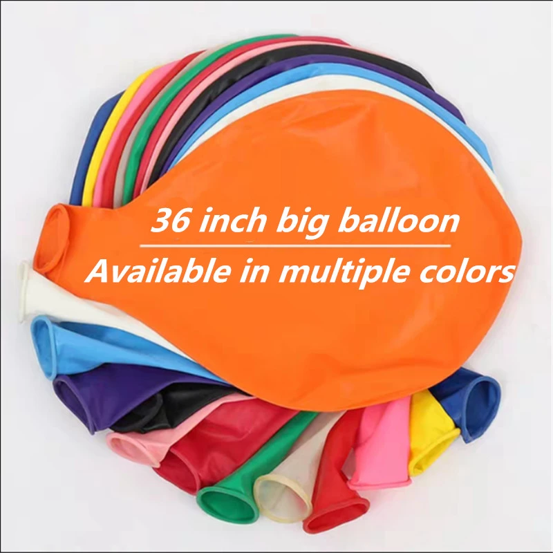 36-Inch Large Balloon, Colorful Round Latex Helium Balloon, Wedding, Baby Shower, Birthday Party Decoration