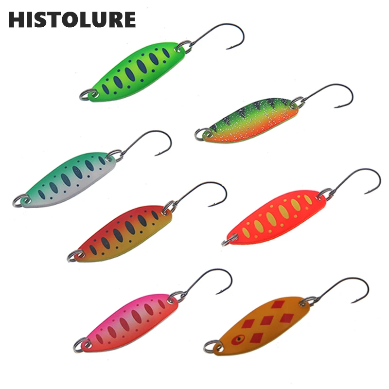 Fishing Spoons Trout Lures  7 Pcs/lot 3.5g 3.4cm  Metal Casting Jig Lures with Single Hook Fishing Lures