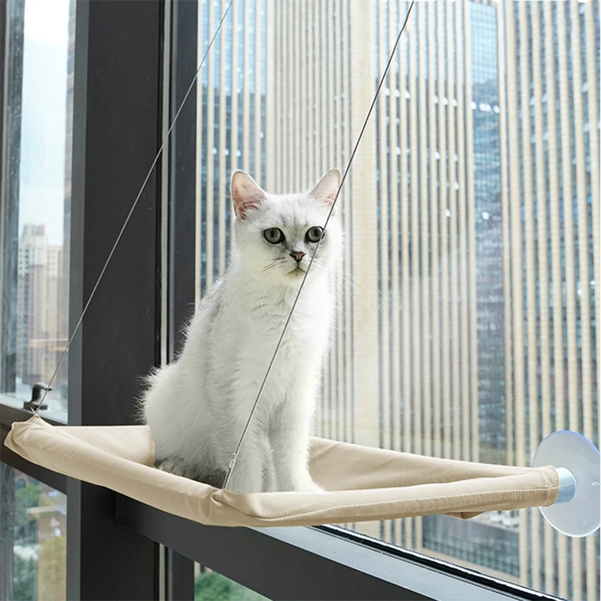 Cat Hammock Pet Hanging Sleeping Beds Cat Resting Seat Perch Window Hammock Mount Pet Comfortable Cat Pet Bed Bearing 20kg