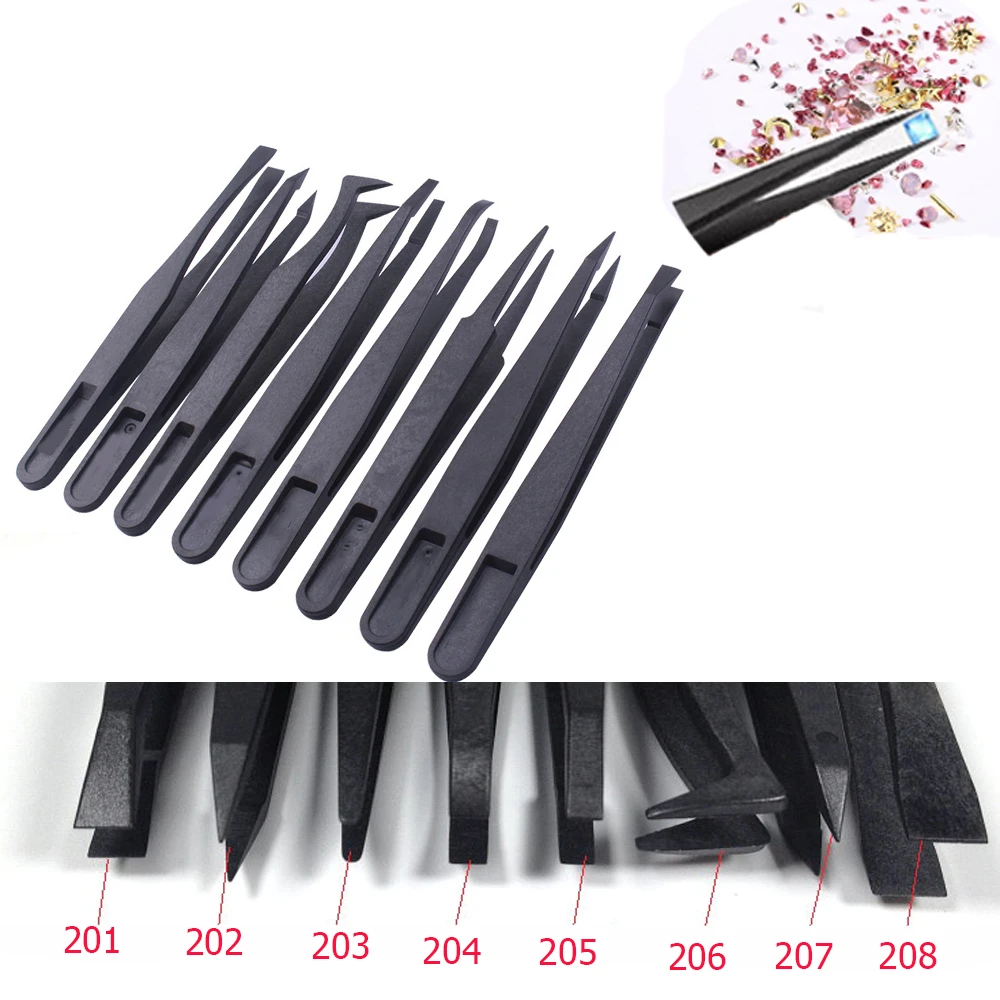 8pcs/set Epoxy Resin Jewelry Tool set Tweezers Anti-static Plastic Precision  DIY Making For Epoxy Resin Mold Jewelry Components