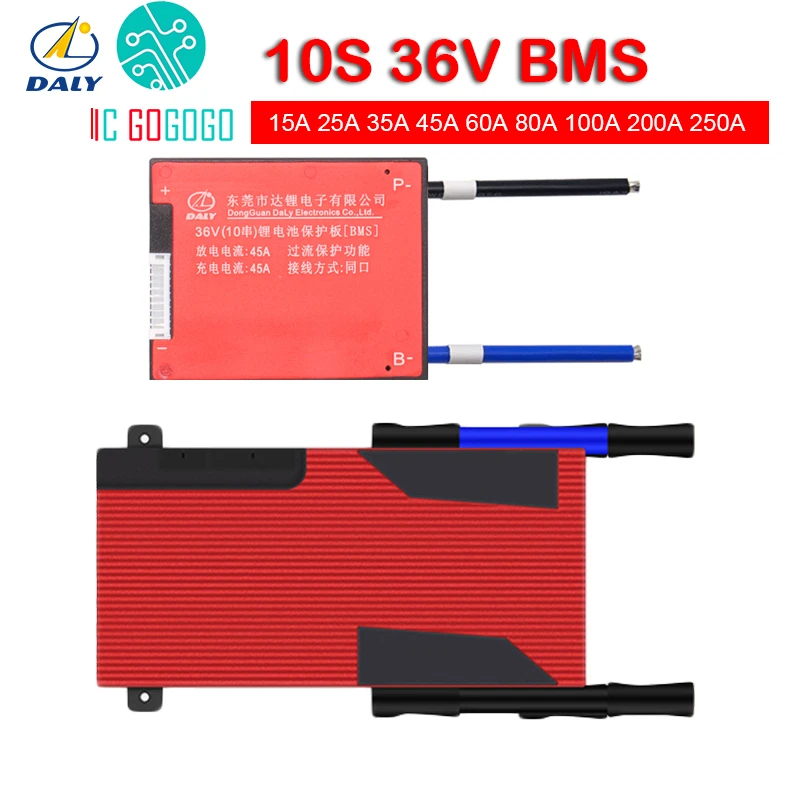 10S 36V Lithium Battery Protection Board BMS Balance Lipo Li-ion Cell 15A 20A 30A 40A 60A 80A 100A 200A 250A EV eBike for DALY