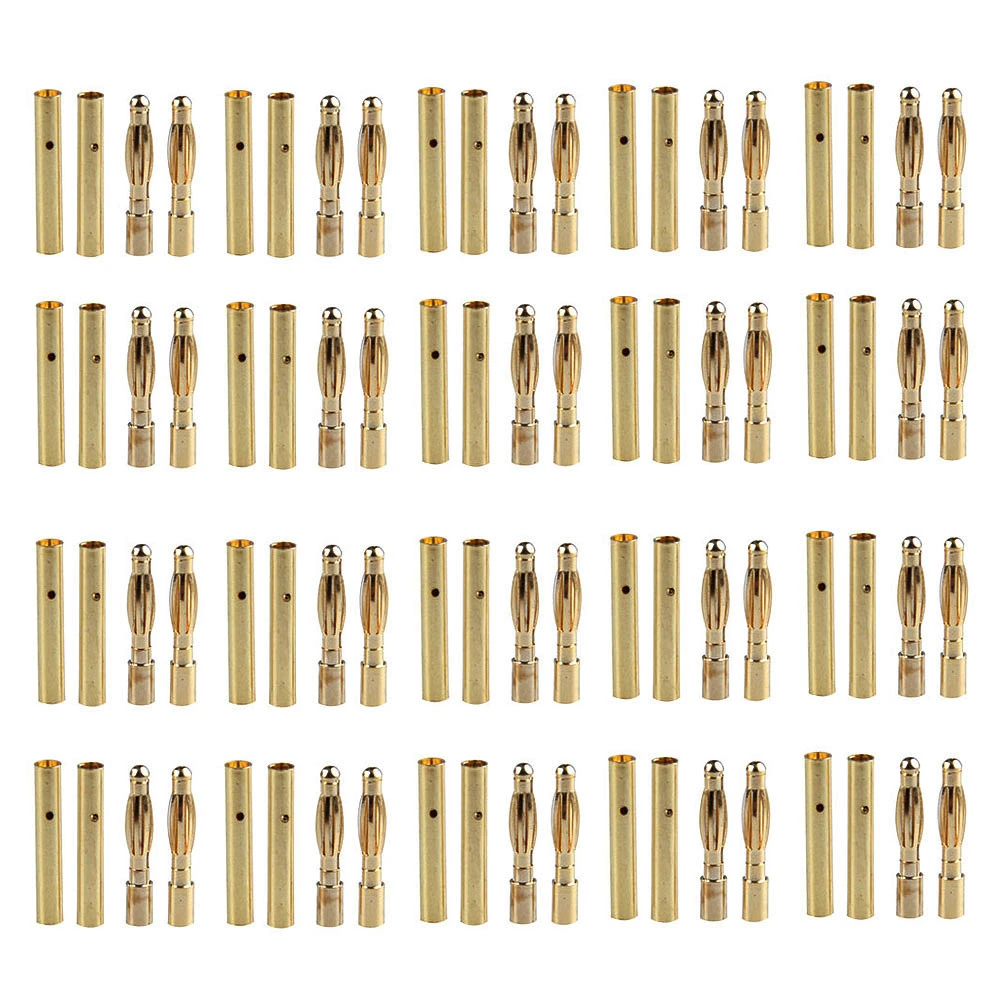 Banana Connectors,10pair/lot 2.0/3.0/3.5/4.0/5/5.5/6/6.5/8mm Gold Bullet Banana Connectors Plug For ESC Battery Motor