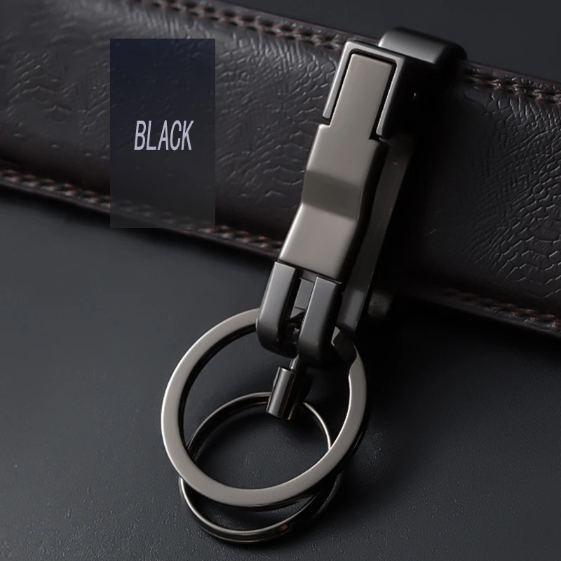 Trendy High-End Belt Car Key Buckle Ring Men's Creative Simple Waist Key Buckle Restrained Durable With Lock Key Ring Security