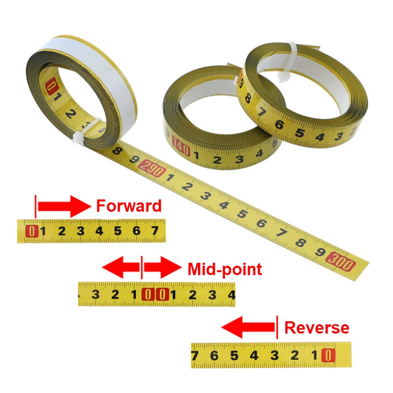 Metric Steel  Miter Track Tape Measure 0.5'' Self Adhesive Scale Ruler Tape 1-5M For Router Table Saw T-Track Woodworking Tools