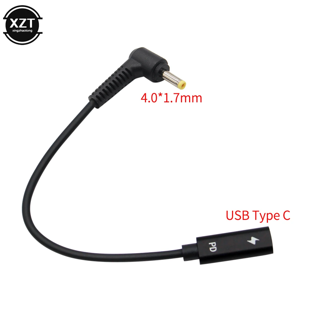 USB 3.1 Type C USB Female to DC 4.0*1.7  Male Power Charger Adapter Connector Adaptor for Lenovo Asus BenQ PD Notebook