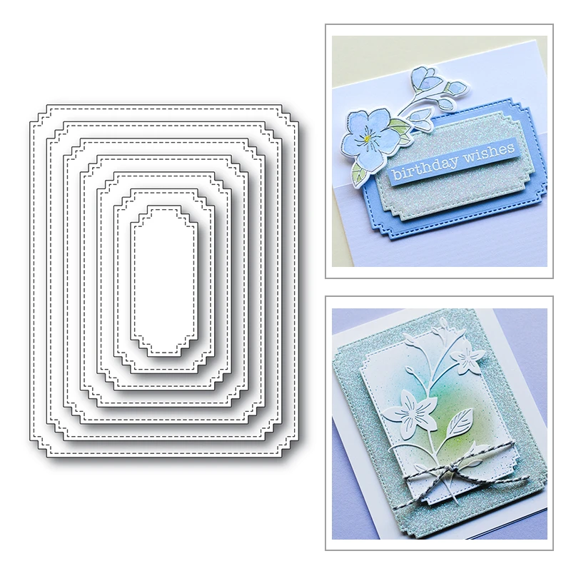 New Nesting Stitched Rectangle Tag Craft 2020 Metal Cutting Dies for Scrapbooking and Card Making Decor Embossing Mold No Stamps