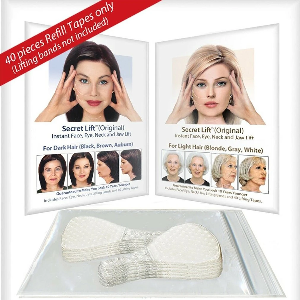 40Pcs/Set V Face Shape Thin Face Invisible Facial Stickers Facial Line V-Shape Face Adhesive Tape Face Lift Up Tools Face Care