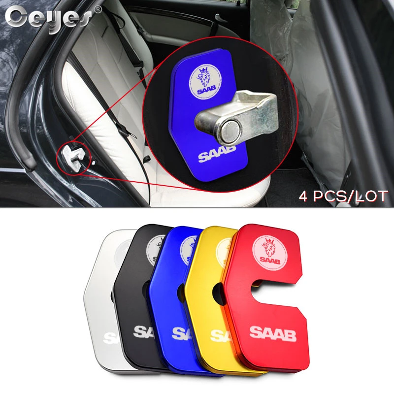 Ceyes 4pcs/lot Car Accessories Auto Decoration And Protection Door Lock Cover Case For Saab 93 95 1998-2009 Auto Sticker Styling