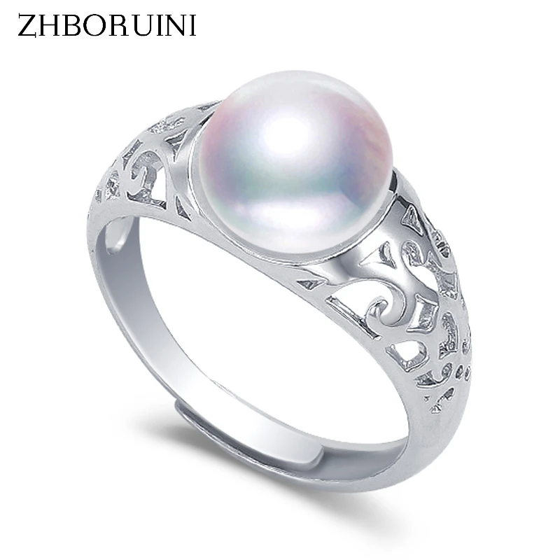 ZHBORUINI Pearl Ring Natural Freshwater Pearl Retro 925 Sterling Silver Good Quality Ring Jewelry For Women Drop Shipping G