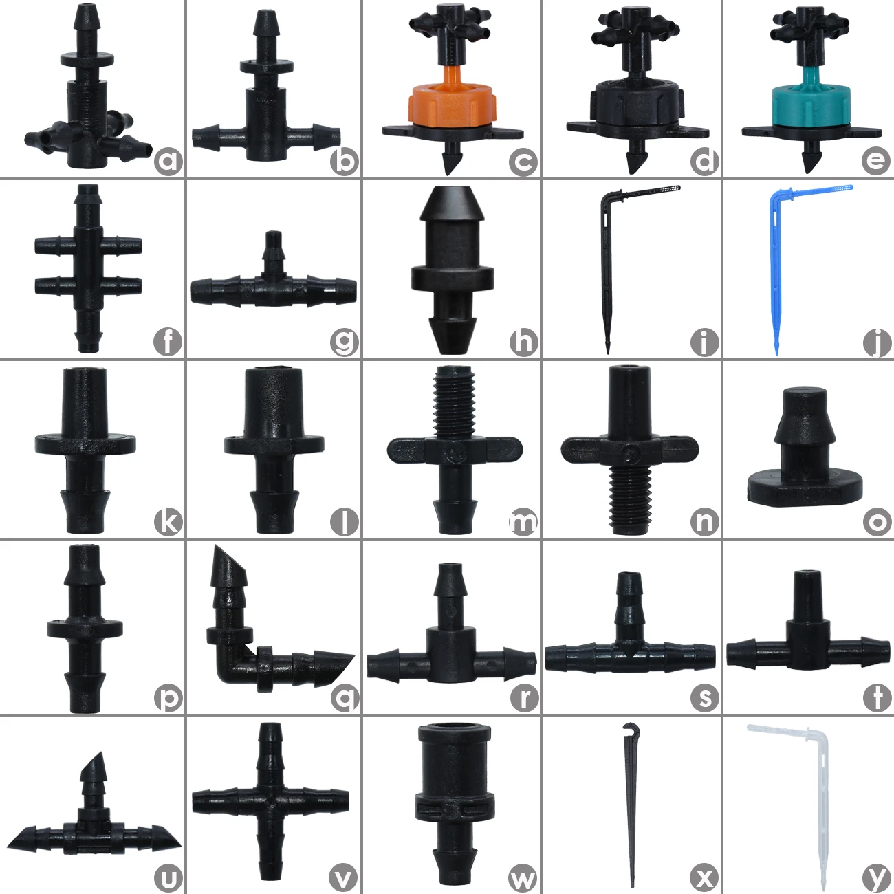 Waltregro 3/5 4/7mm Hose Garden Irrigation Connectors Barbed Single Double Tee Elbow Drip Arrow Cross Coupling Watering Fitting